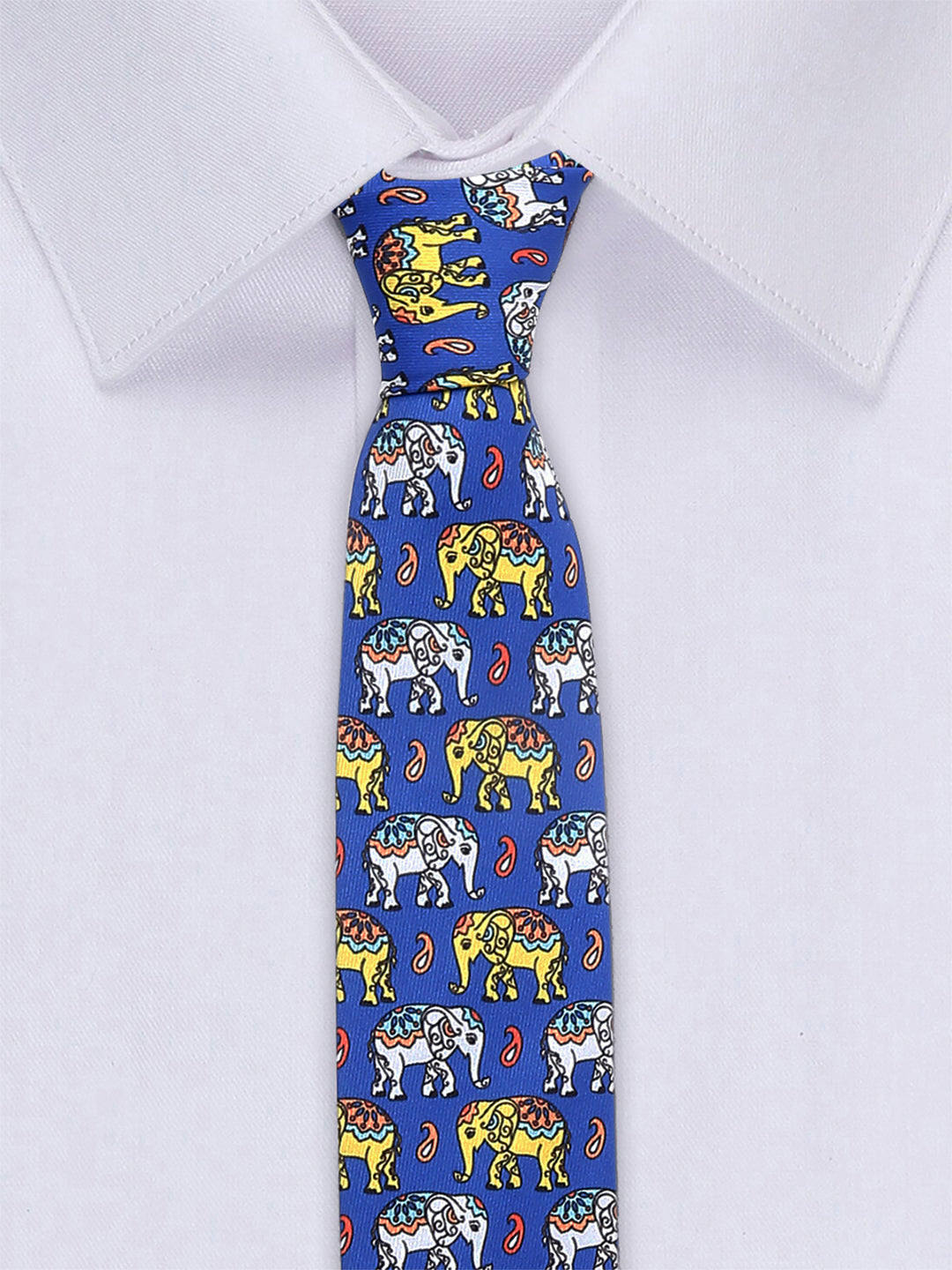 Dodger Blue Luxury Italian Silk Necktie Set With Pocket Square Golden Tie Pin