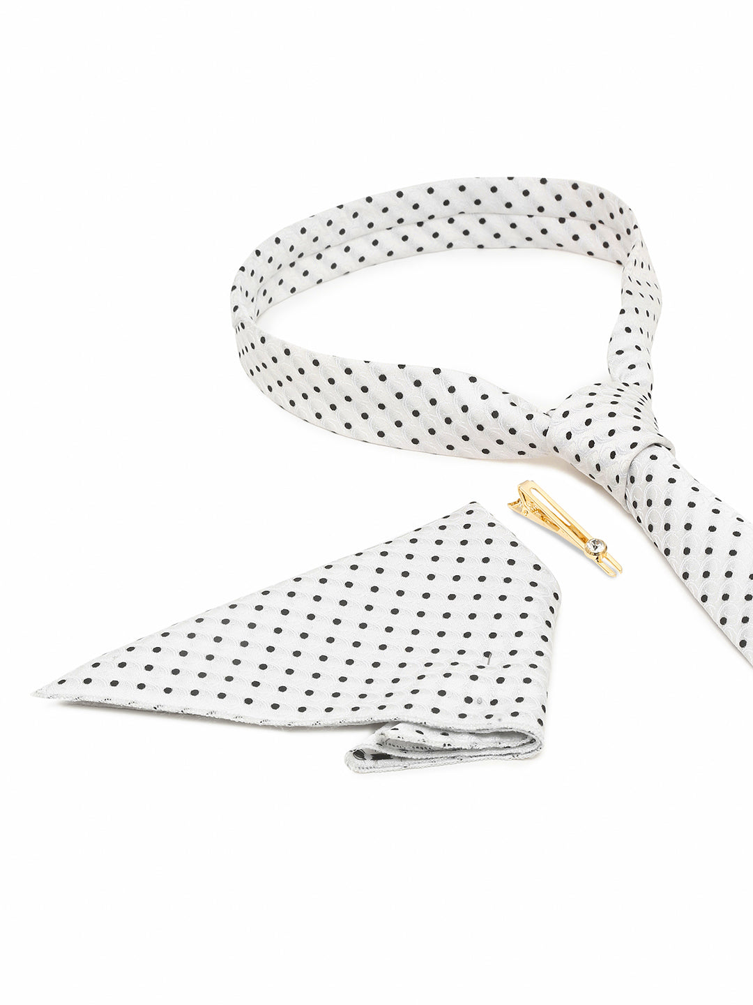 Admiral White Luxury Italian Silk Necktie Set