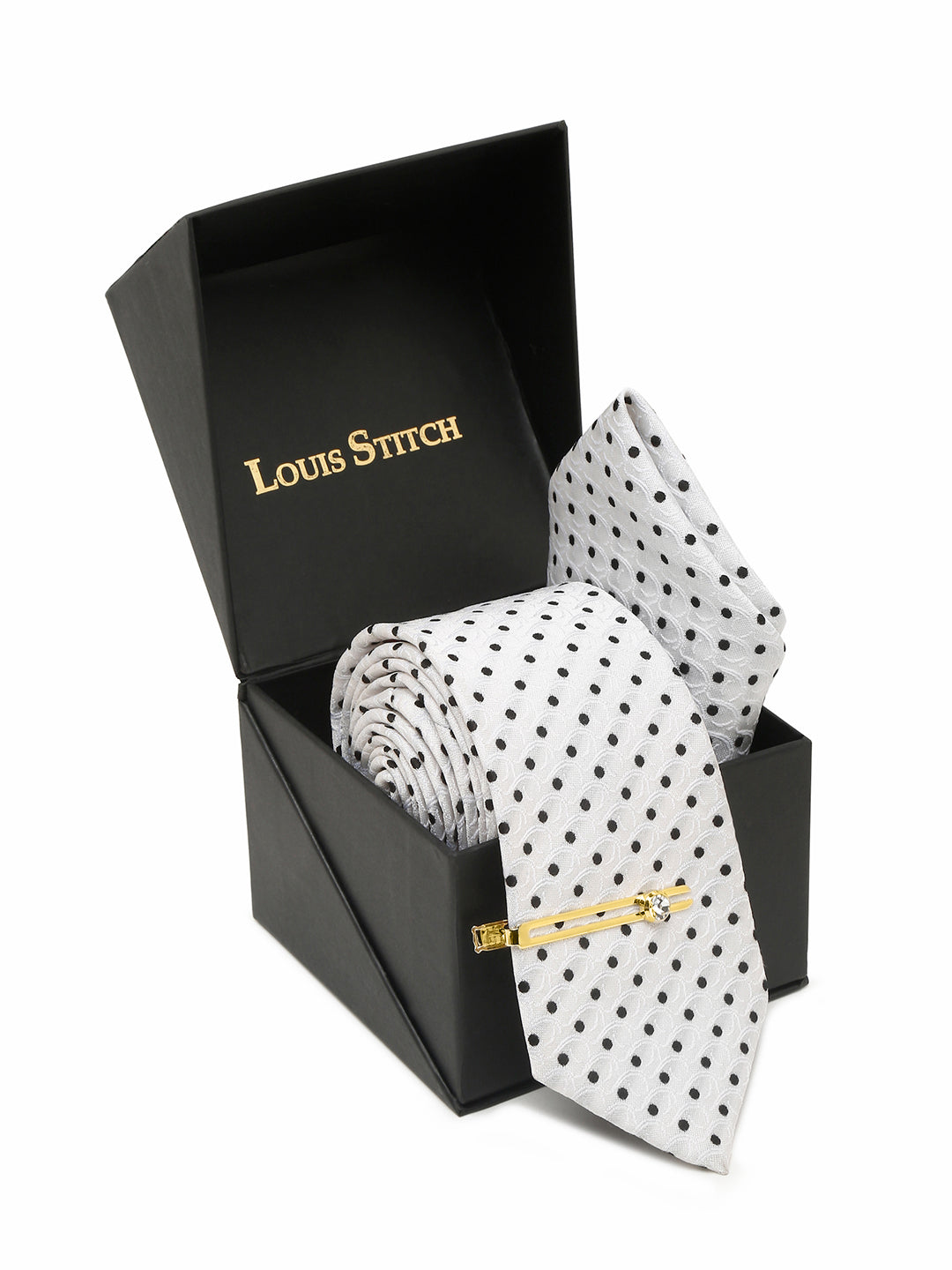 Admiral White Luxury Italian Silk Necktie Set