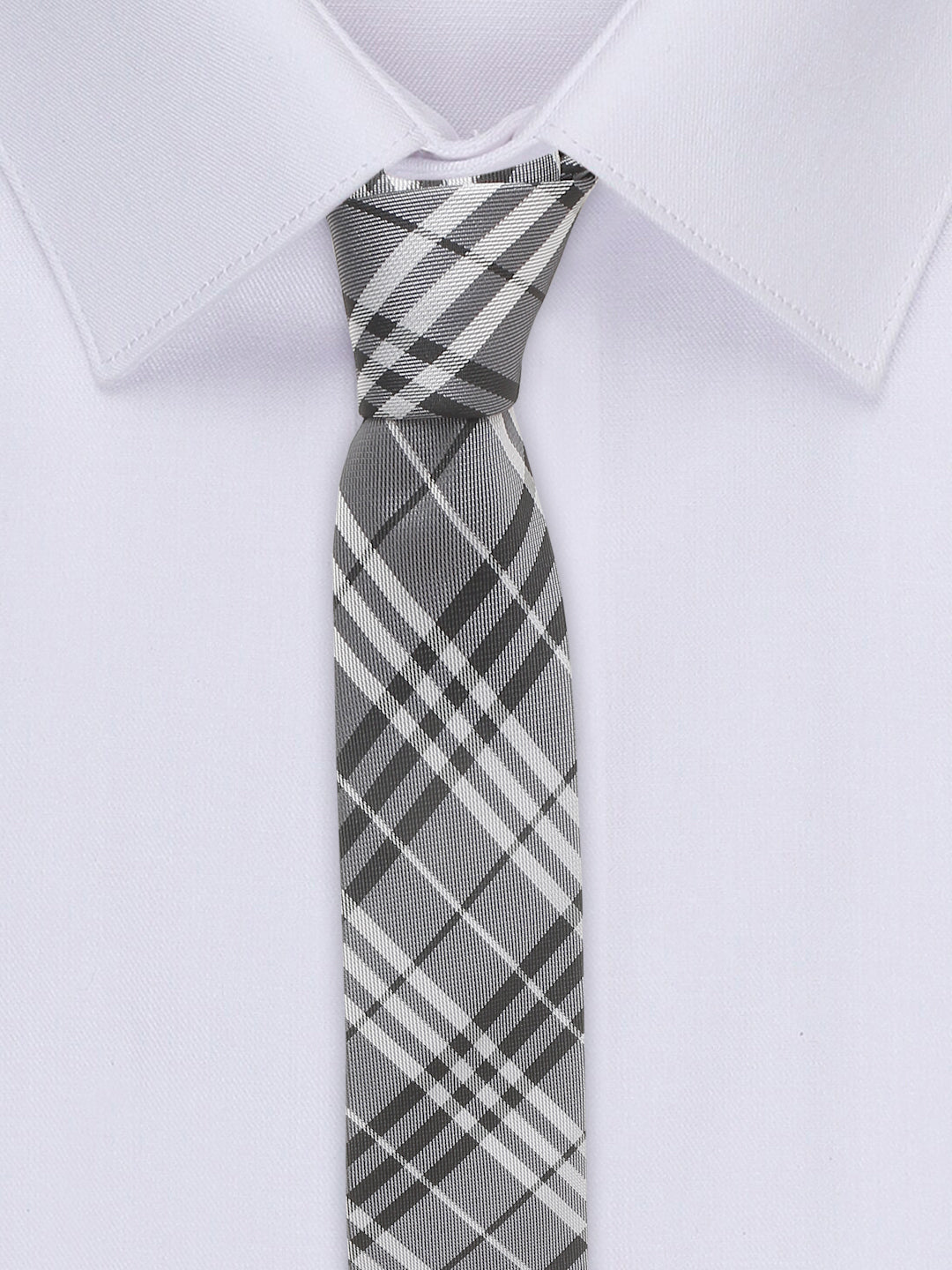 Steel Grey Italian Silk Necktie Set Pocket Square Chrome Tiepin cufflinks and Brooch