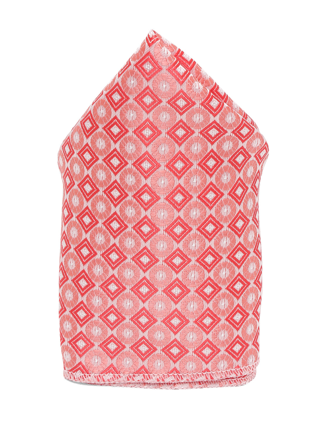 Salmon Peach Luxury Italian Silk Necktie Set With Pocket Square Cufflinks Brooch Chrome Tie pin