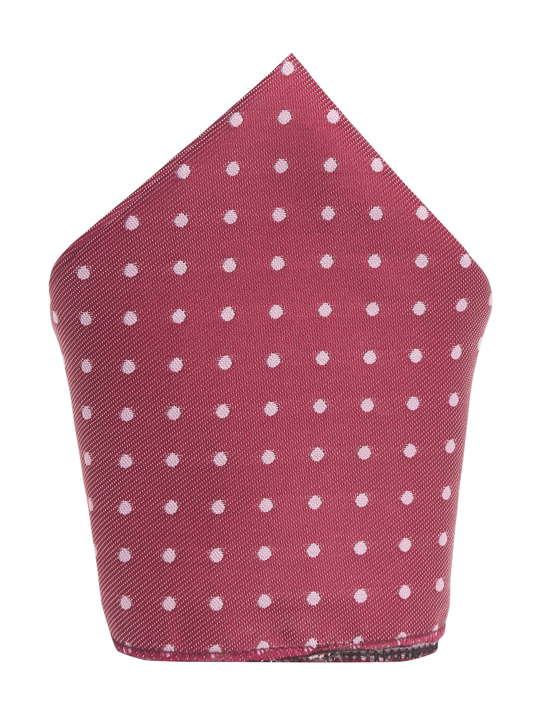 Polka Rosewood Luxury Italian Silk Necktie Set With Pocket Square Cufflinks Brooch Chrome Tie pin