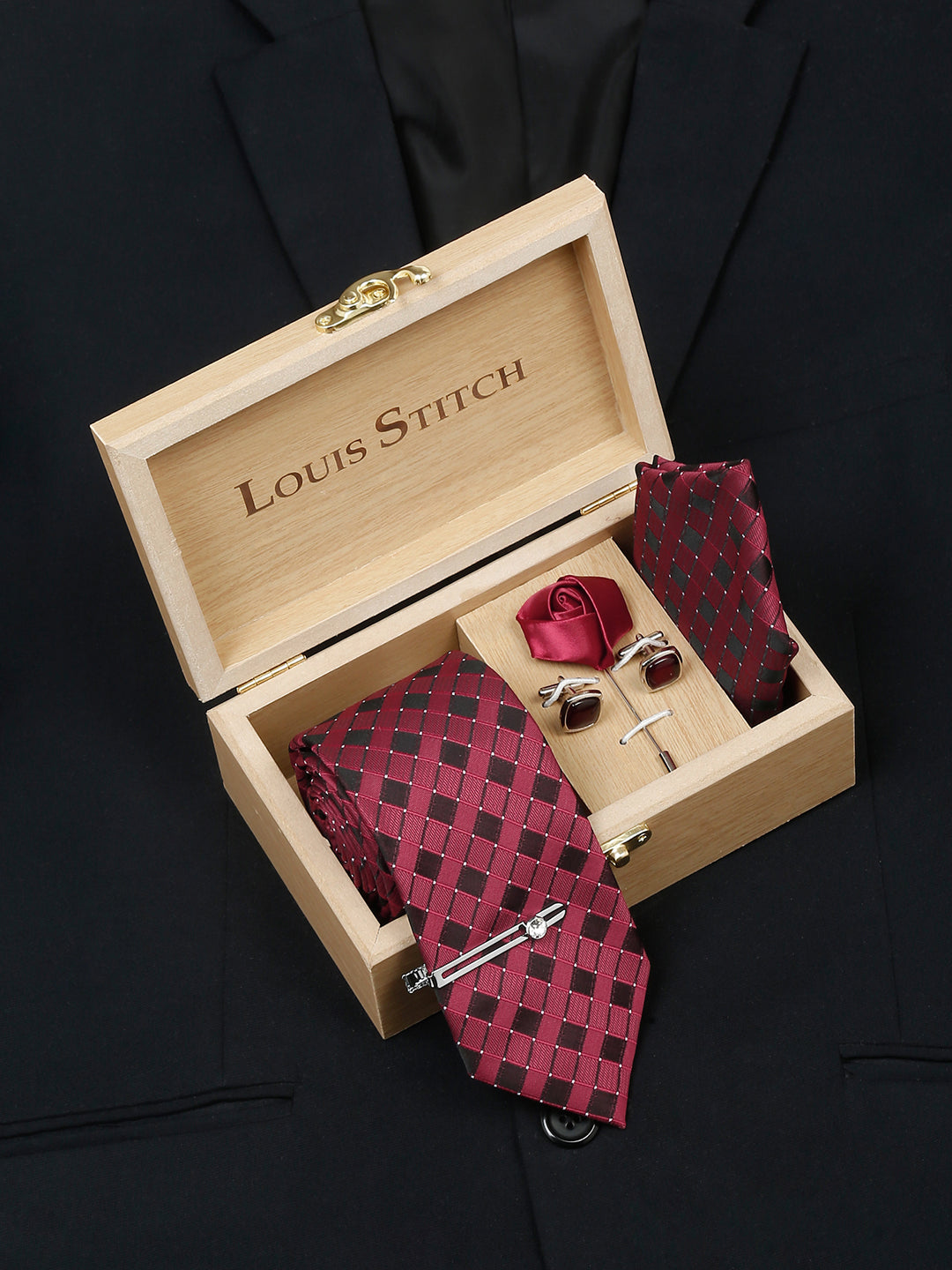 Admiral Rosewood Luxury Italian Silk Necktie Set