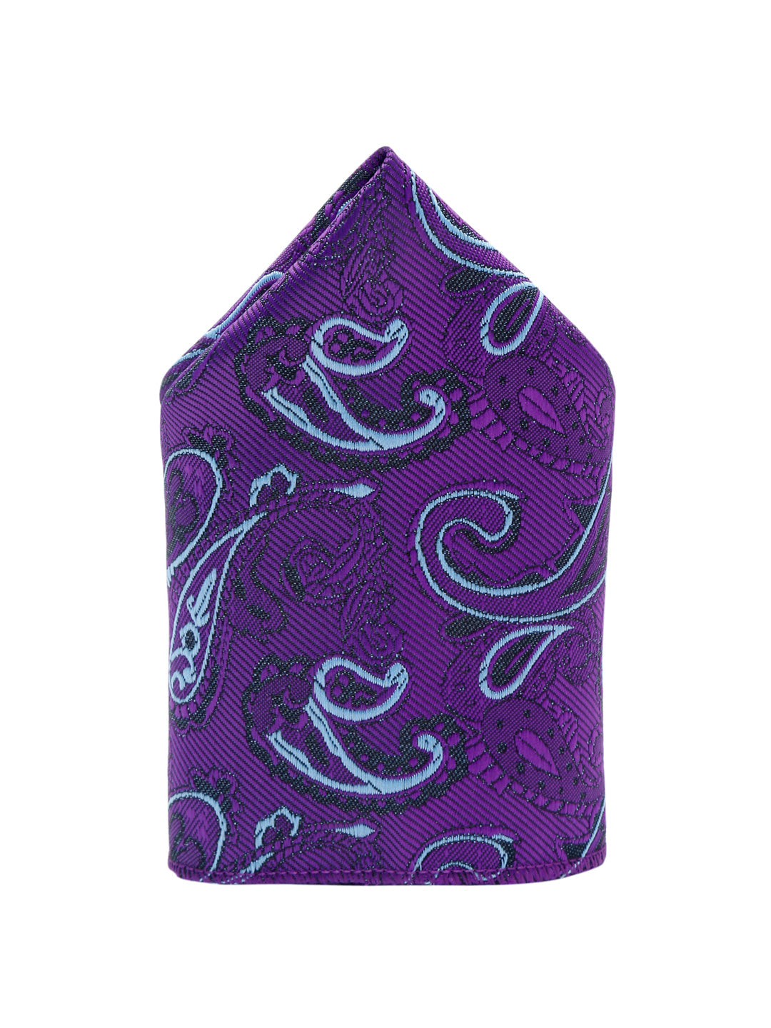 Purple Luxury Italian Silk Necktie Set With Pocket Square Cufflinks Brooch Chrome Tie pin