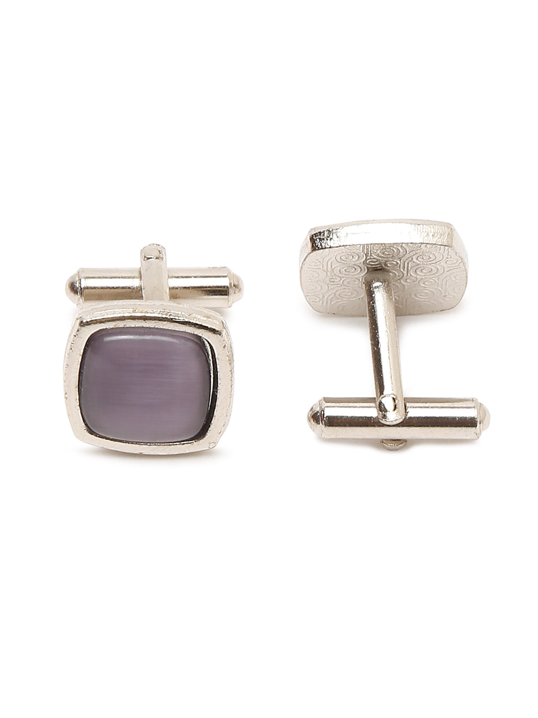 Lavender Italian Silk Necktie Set Pocket Square Chrome Tiepin cufflinks and Brooch