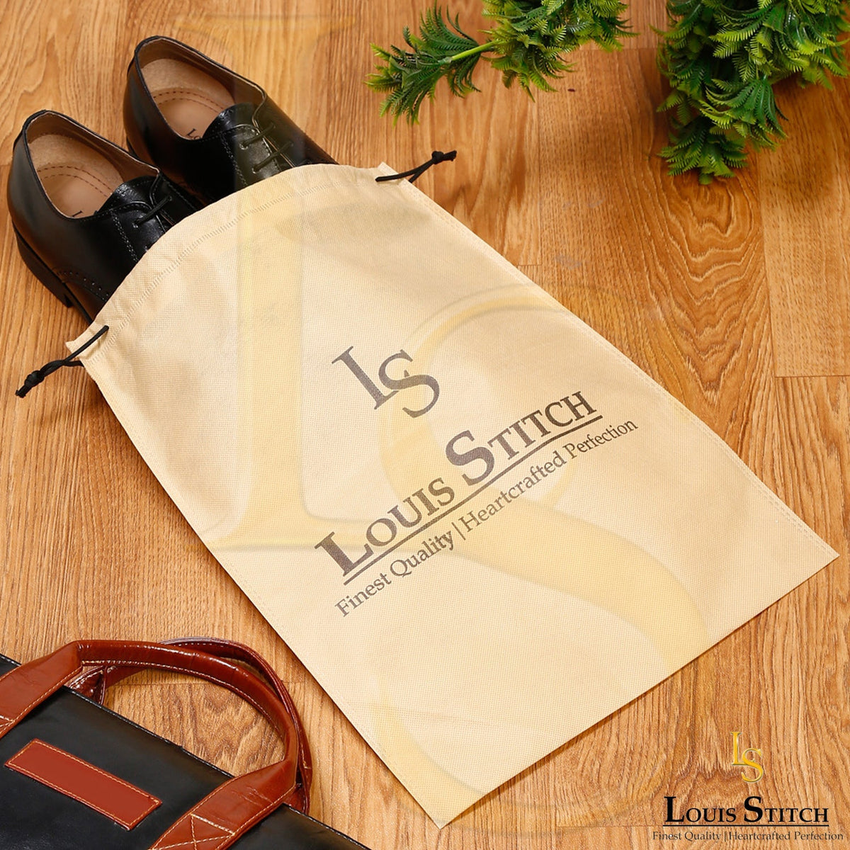 Non Woven Shoe Bag Pack Of 24 Beige Plain