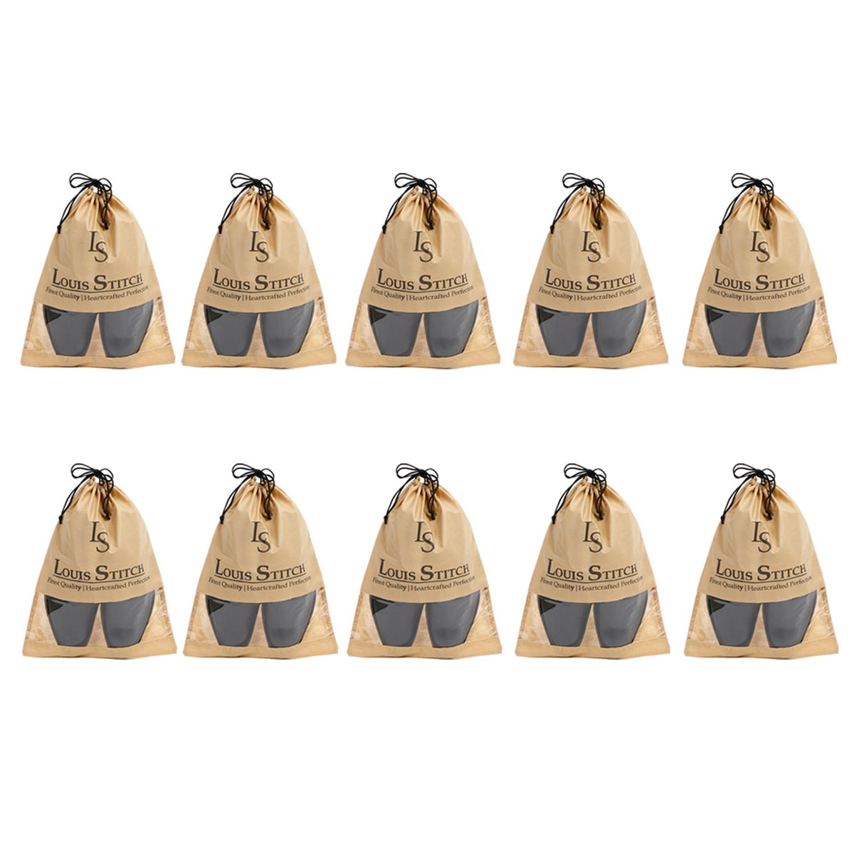 Non Woven Shoe Bag Pack Of 10 Beige See-Thru