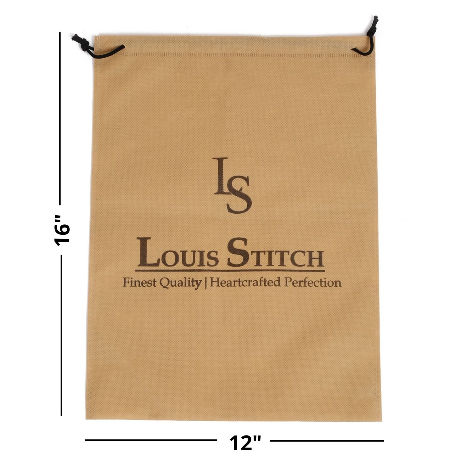 Non Woven Shoe Bag Pack Of 10 Black & Beige Plain