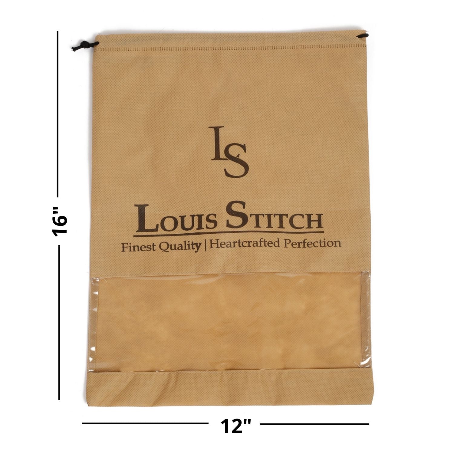 Non Woven Shoe Bag Pack Of 24 Black & Beige Plain - See Thru