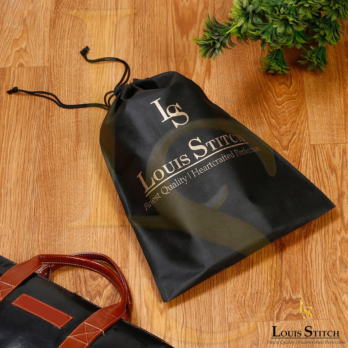 Non Woven Shoe Bag Pack Of 6 Black Plain