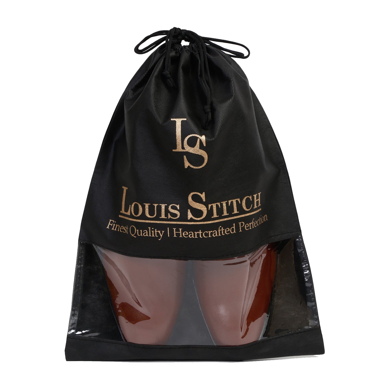 Non Woven Shoe Bag Pack Of 12 Black See-Thru