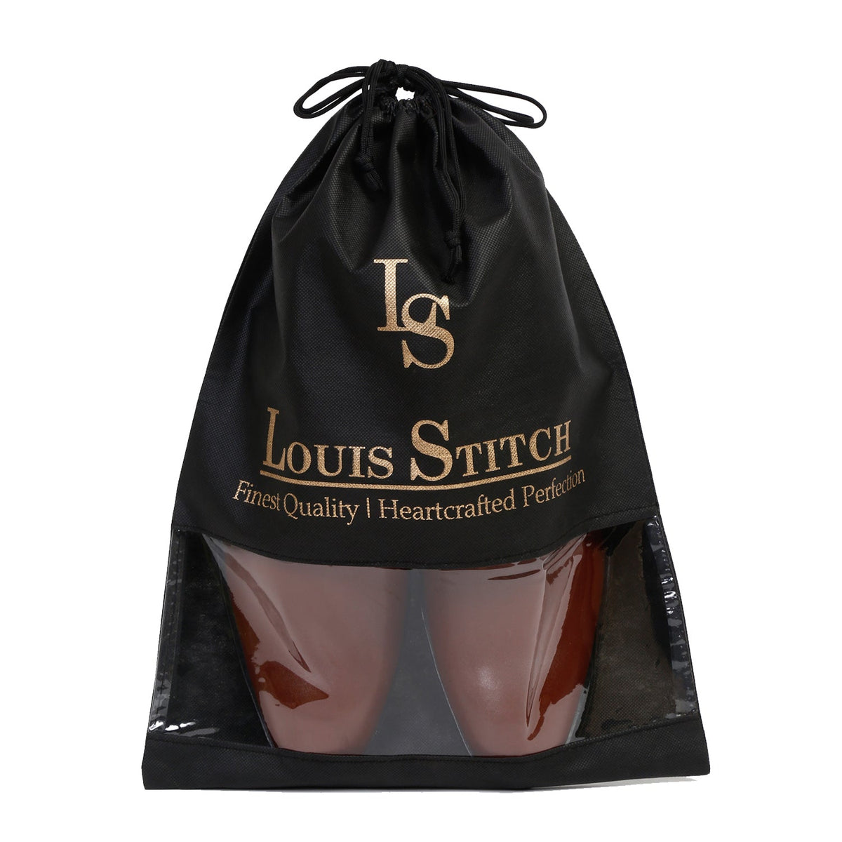 Non Woven Shoe Bag Pack Of 16 Black See-Thru