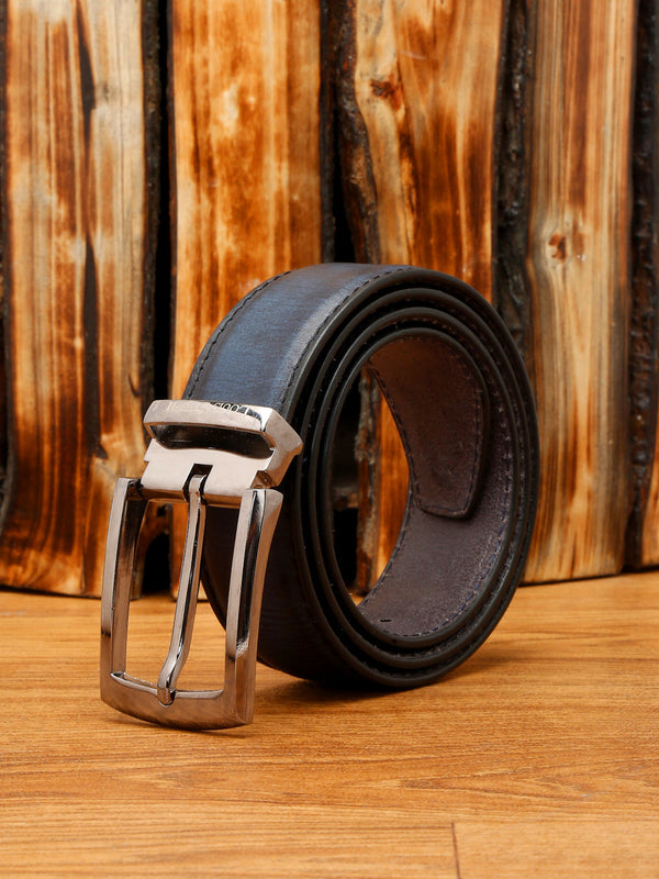 Prussian Blue LOUIS STITCH Men's Prussian Blue Italian Raw Leather Belt Premium Hand Padded Casual Belts for Men