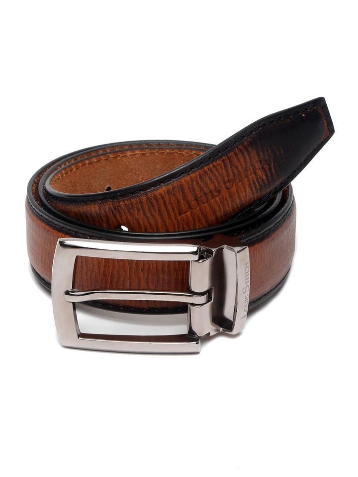 Cigar Brown LOUIS STITCH Men's Cigar Brown Italian Raw Leather Belt Premium Hand Padded Casual Belts for Men