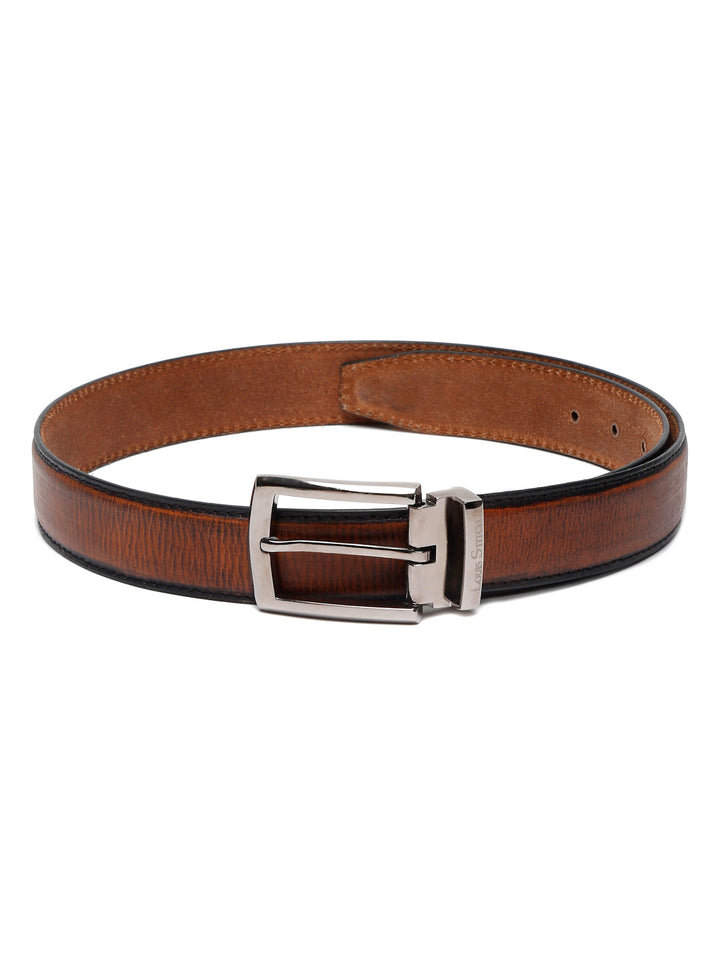 Cigar Brown LOUIS STITCH Men's Cigar Brown Italian Raw Leather Belt Premium Hand Padded Casual Belts for Men