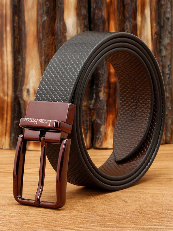 Black : Brown : Rosewood Men's Black & Brown Formal Italian Leather Reversible Belt For Men