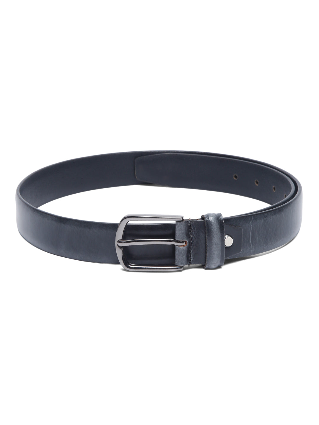 Men'S Grey Italian Leather Belt Handcrafted With Chrome Buckle