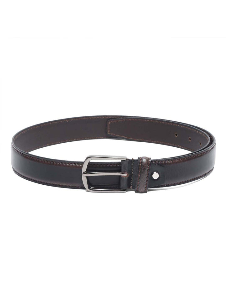 Brown Men'S Dark Brown Italian Raw Crunch Leather Belt Handcrafted With Glossy Buckle