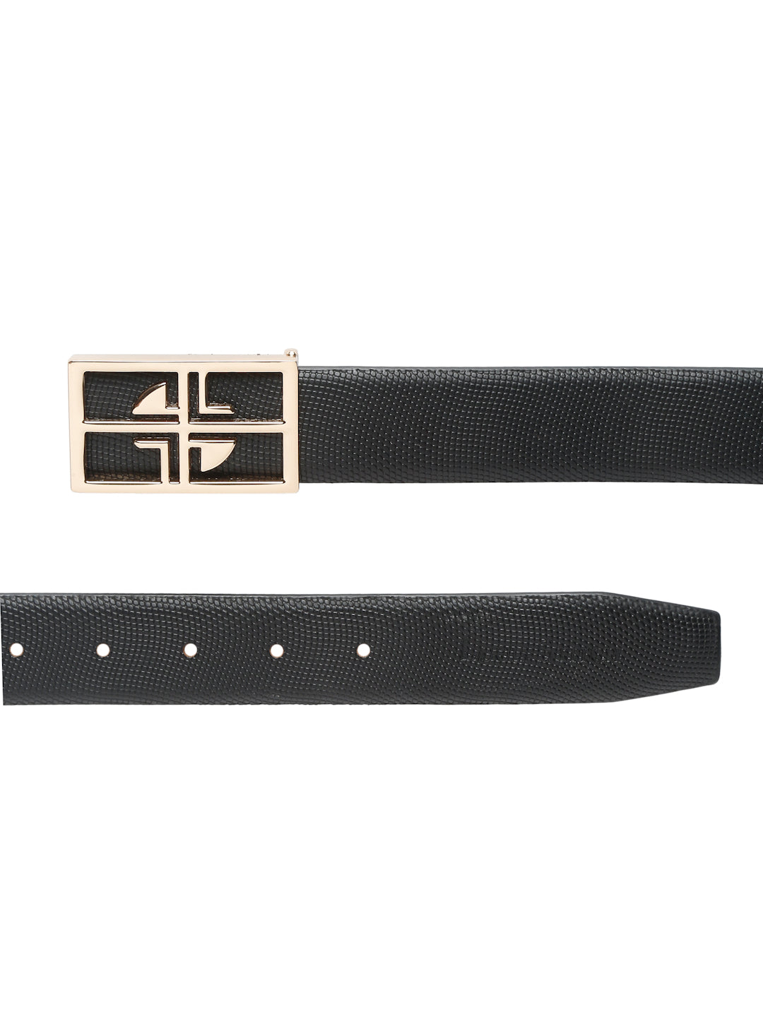 Men's Black Formal Italian Leather Textured Belt For Men