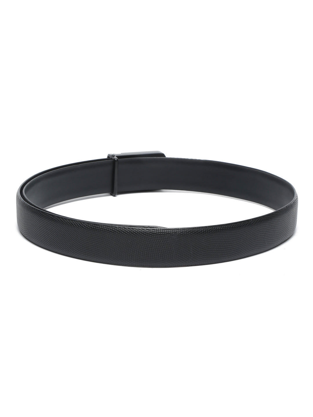 Men's Black Formal Italian Leather Textured Belt For Men