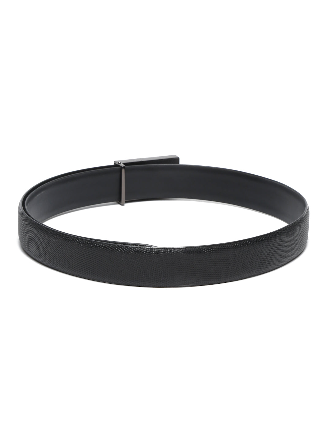Men's Black Formal Italian Leather Textured Belt For Men