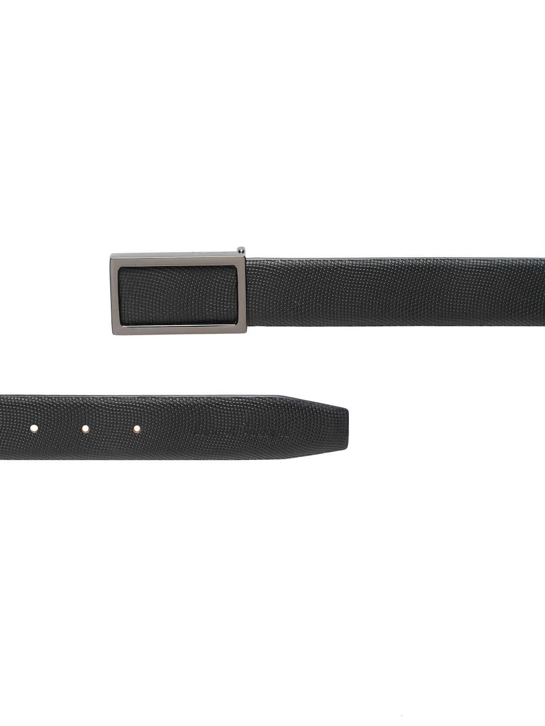 Men's Black Formal Italian Leather Textured Belt For Men