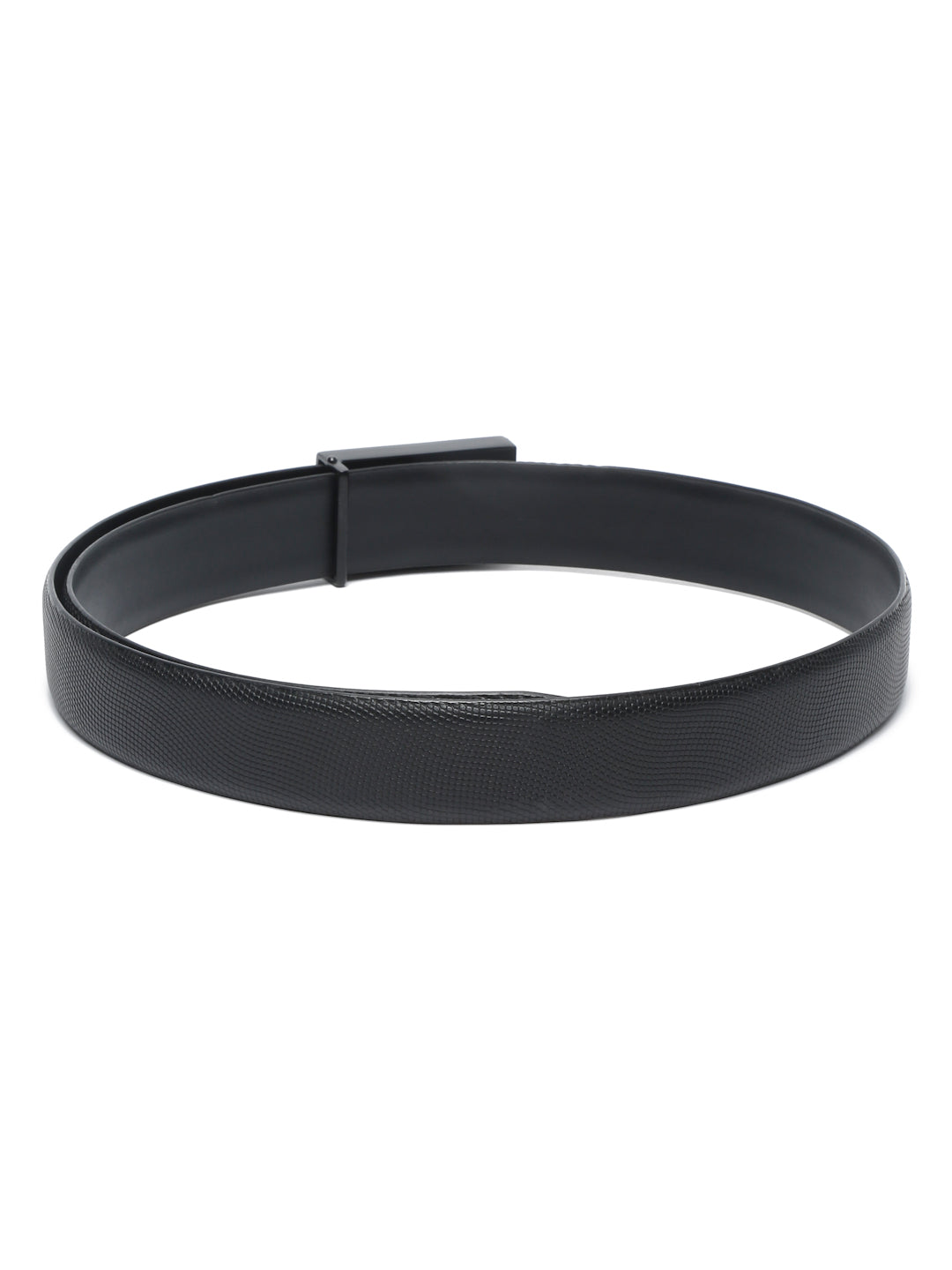 Men's Black Formal Italian Leather Textured Belt For Men