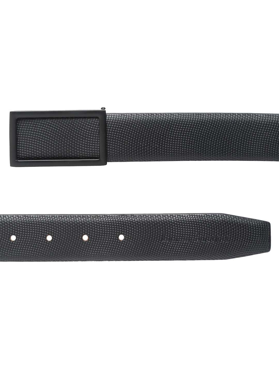 Men's Black Formal Italian Leather Textured Belt For Men