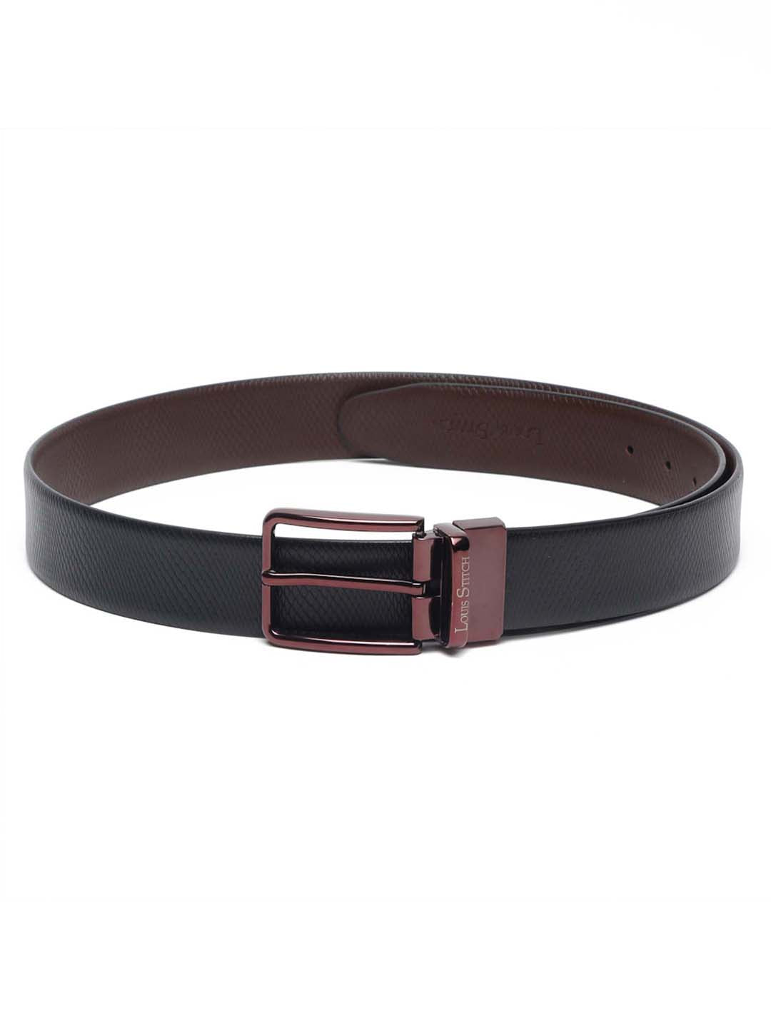 Men'S Black & Brown Formal Italian Leather Reversible Belt For Men