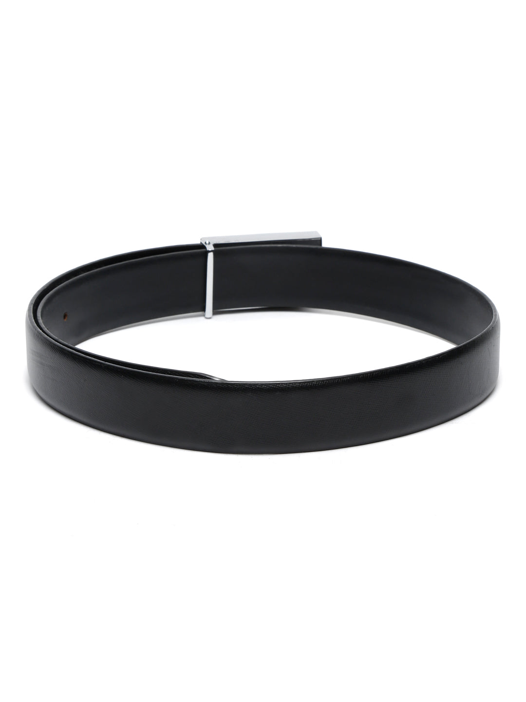 Men's Black Formal Italian Leather Textured Belt For Men