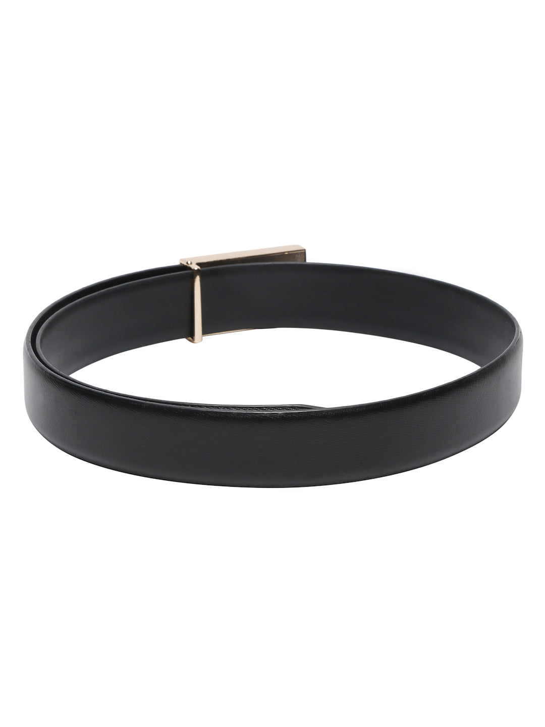 Men's Black Formal Italian Leather Textured Belt For Men