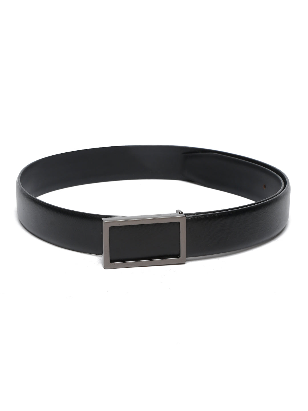 Men's Black Formal Italian Leather Textured Belt For Men