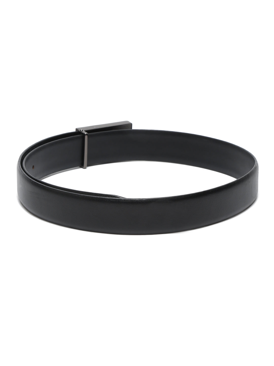 Men's Black Formal Italian Leather Textured Belt For Men