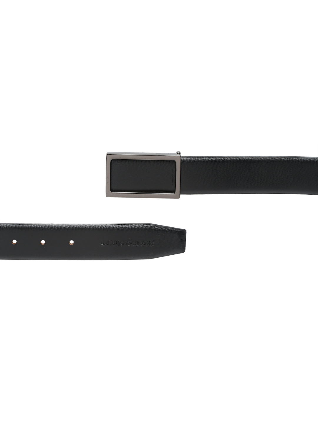 Men's Black Formal Italian Leather Textured Belt For Men
