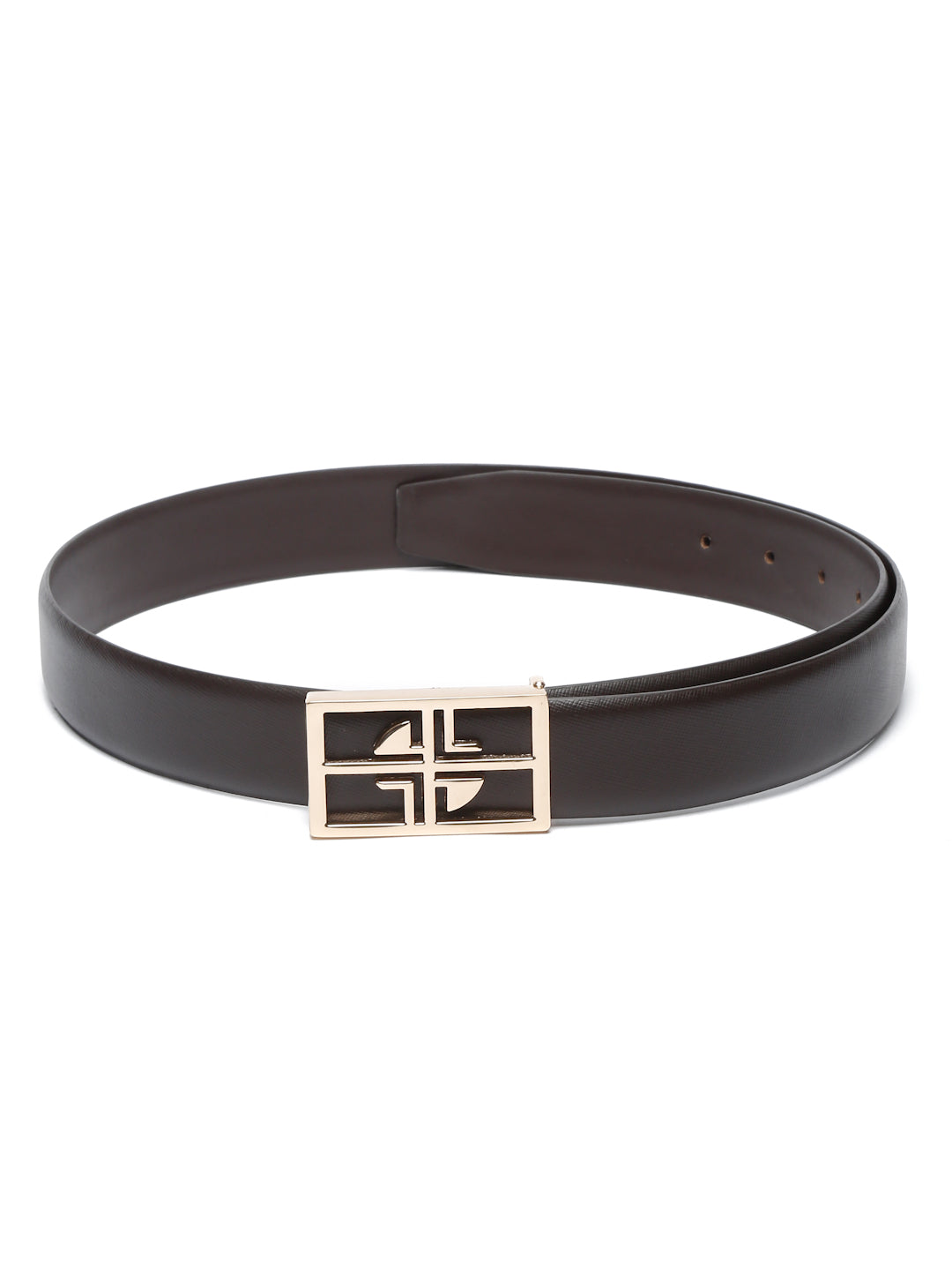 Men's Brown Formal Italian Leather Textured Belt For Men