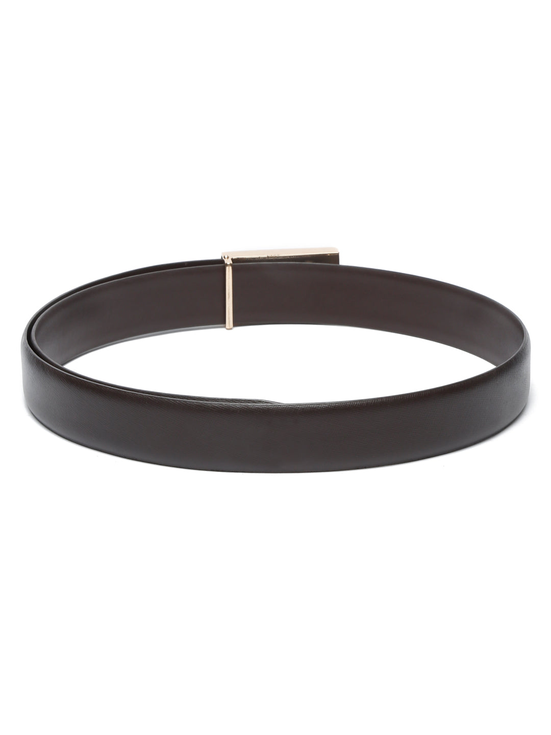 Men's Brown Formal Italian Leather Textured Belt For Men