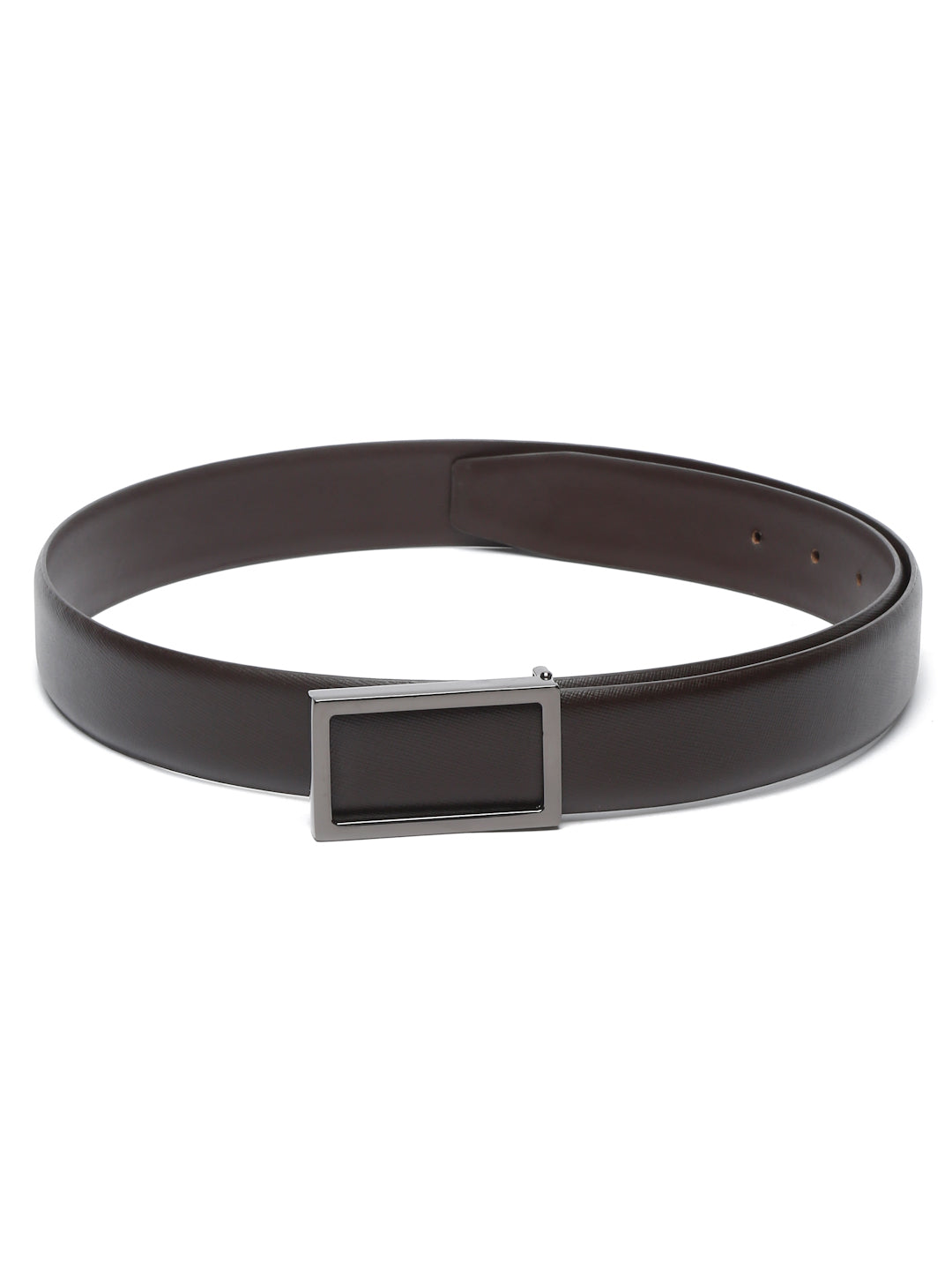 Men's Brown Formal Italian Leather Textured Belt For Men