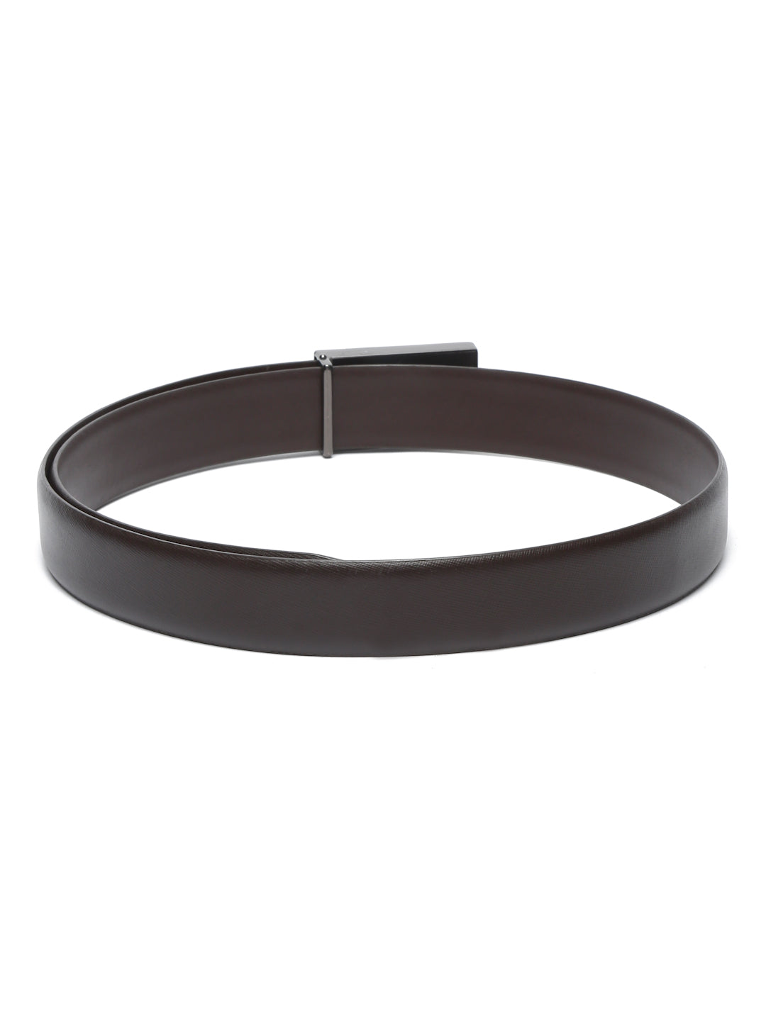 Men's Brown Formal Italian Leather Textured Belt For Men