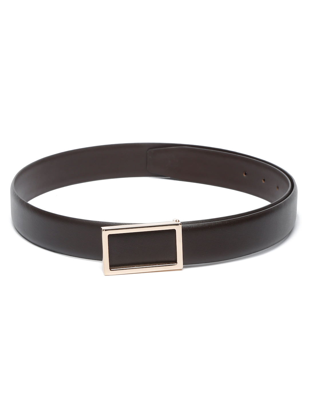 Men's Brown Formal Italian Leather Textured Belt For Men