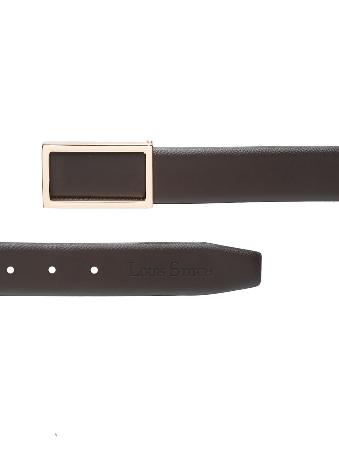 Men's Brown Formal Italian Leather Textured Belt For Men