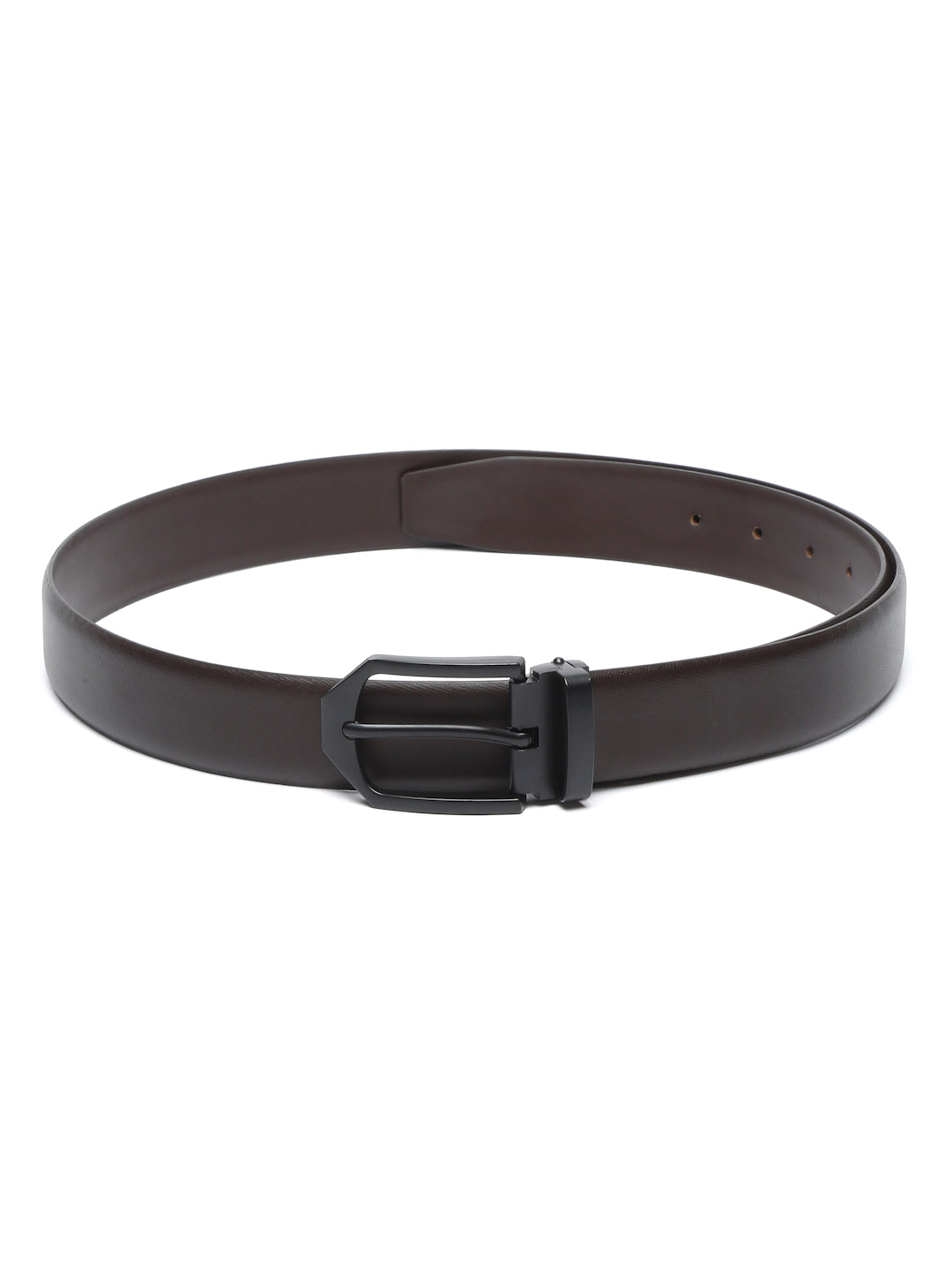 Men's Brown Formal Italian Leather Textured Belt For Men