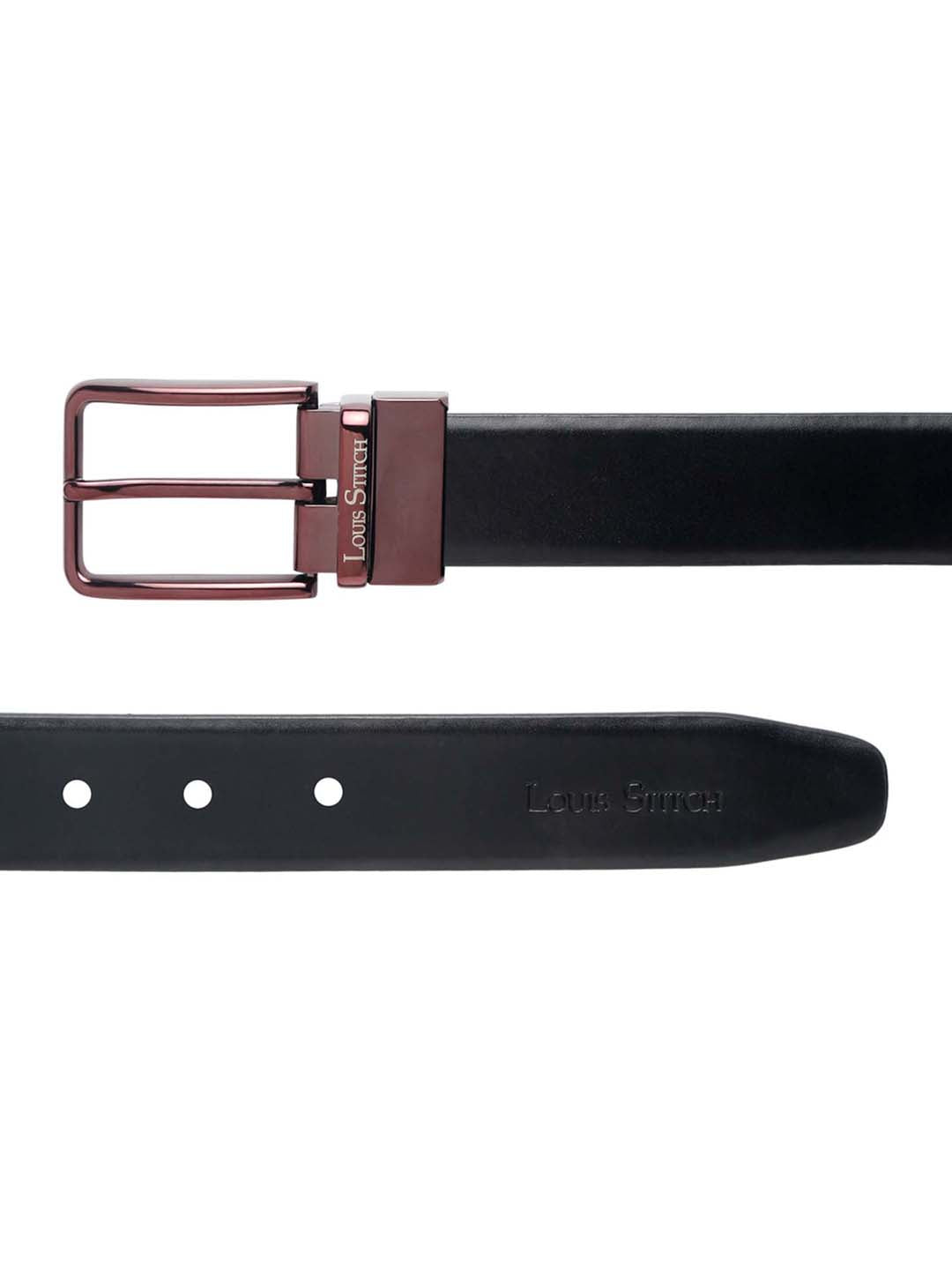 Men'S Black & Brown Formal Italian Leather Reversible Belt For Men