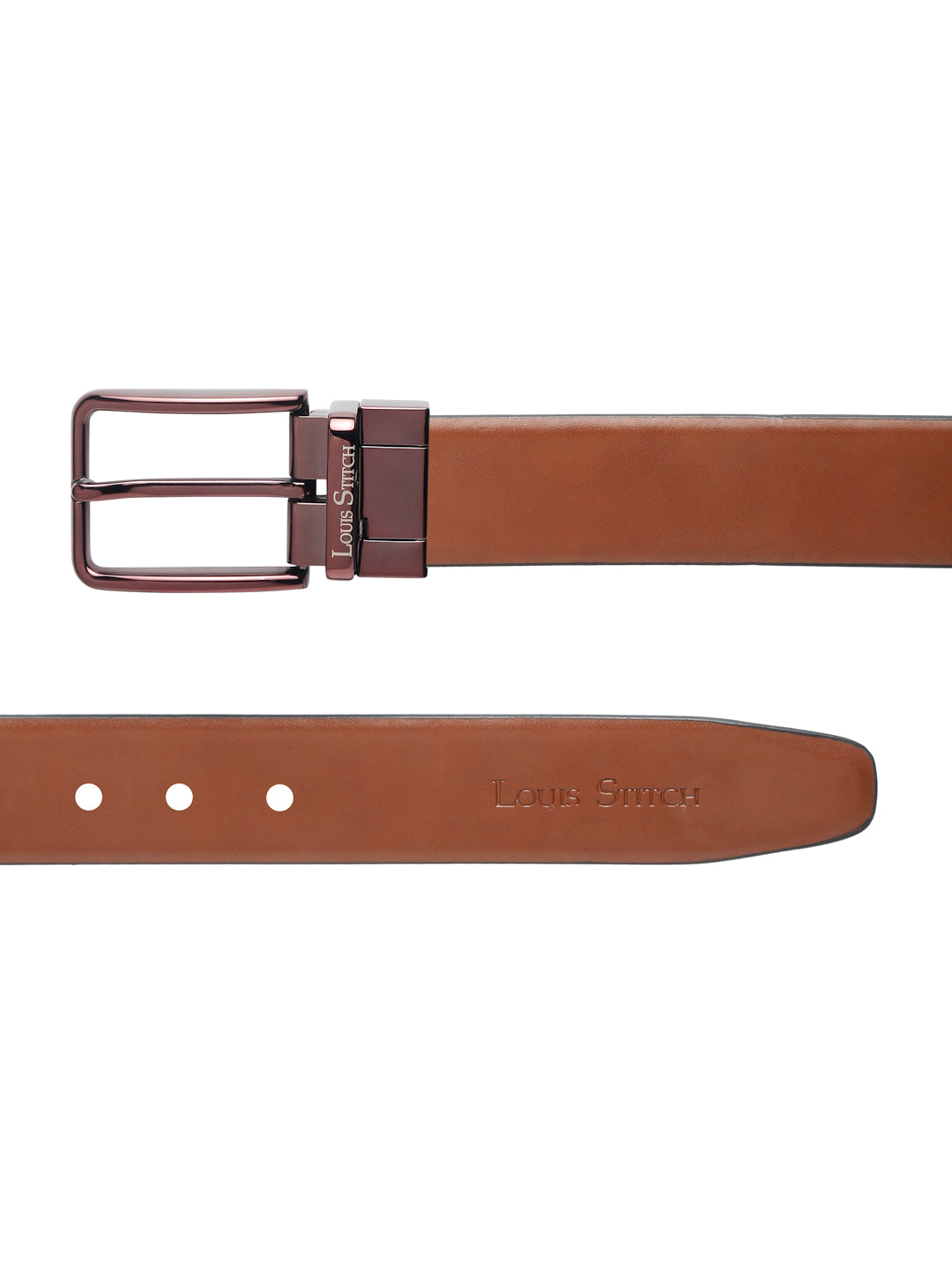 Men'S Black & Brown Formal Italian Leather Reversible Belt For Men