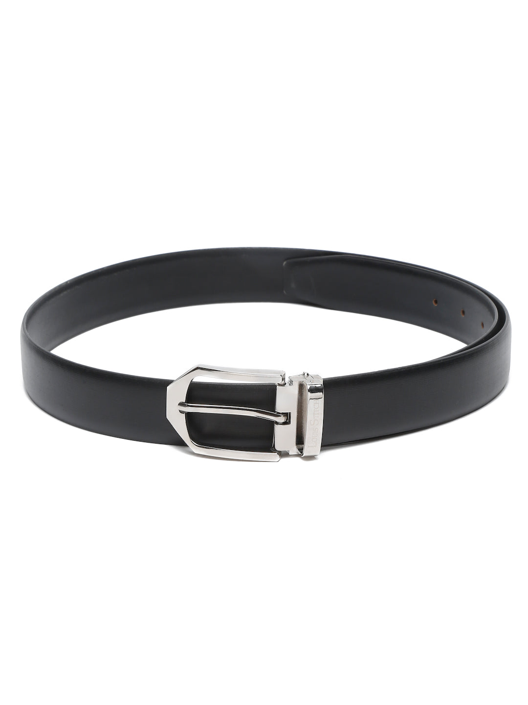 Men's Black Formal Italian Leather Textured Belt For Men