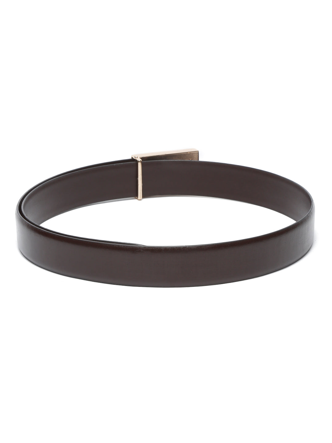 Black/Golden Men's Black Formal Italian Leather Textured Belt For Men