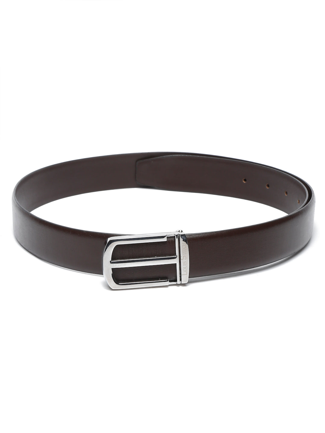 Black/Chrome Men's Black Formal Italian Leather Textured Belt For Men