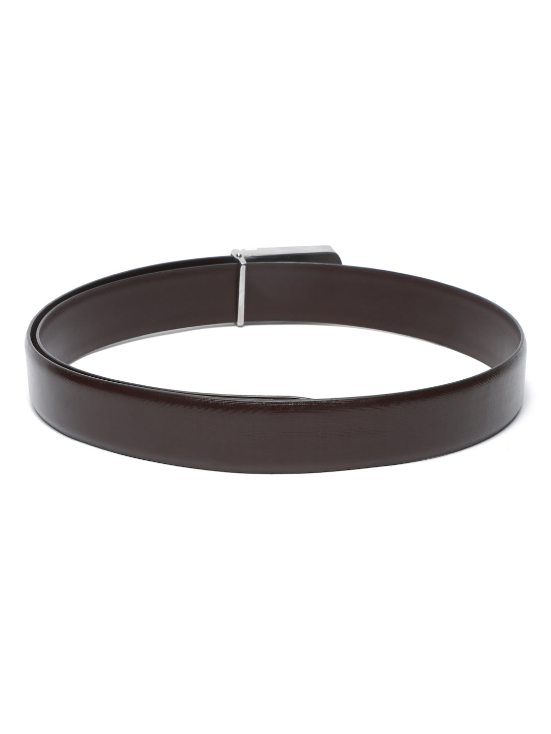 Black/Chrome Men's Black Formal Italian Leather Textured Belt For Men