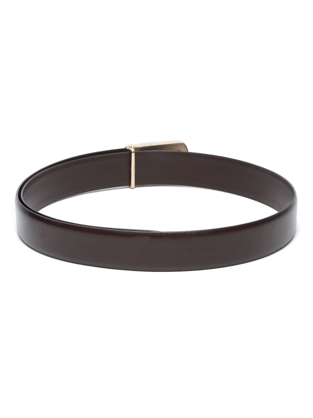 Black/Golden Men's Black Formal Italian Leather Textured Belt For Men