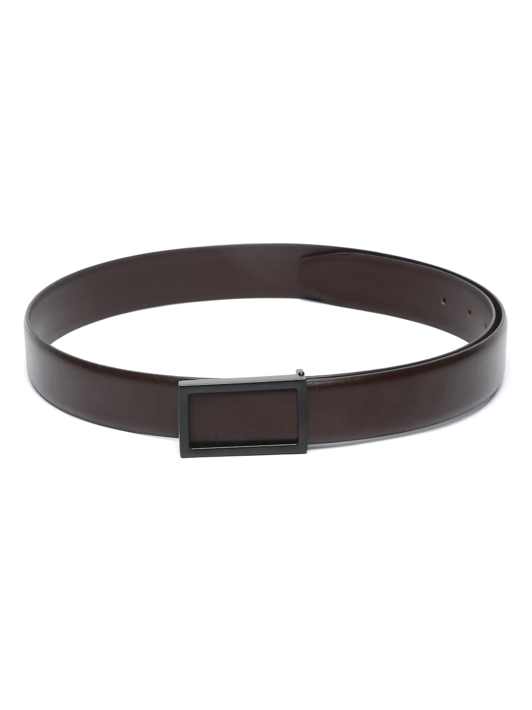 Men's Black Formal Italian Leather Textured Belt For Men