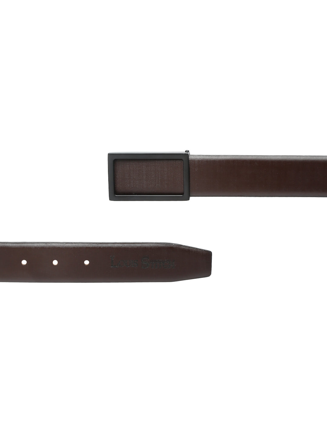 Men's Black Formal Italian Leather Textured Belt For Men